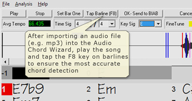 Import audio files into Audio Chord Wizard.