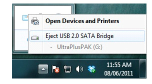 Eject the USB hard drive