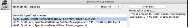 Select MIDI SUperTracks dialog