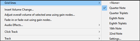 Grid Lines submenu
